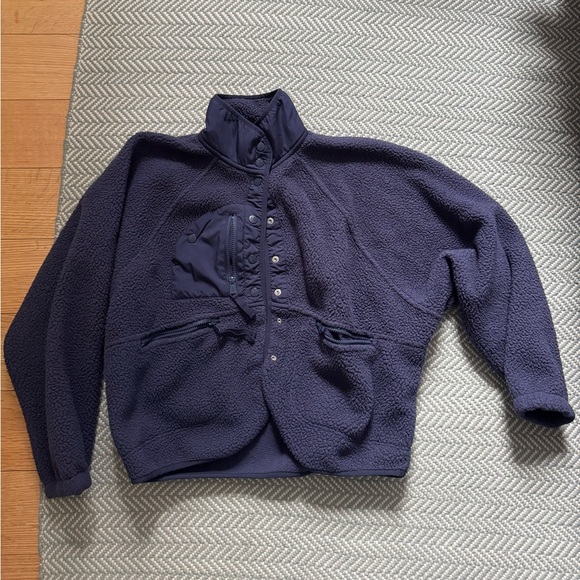 Free People Movement Navy Fleece Jacket - Picture 4 of 5